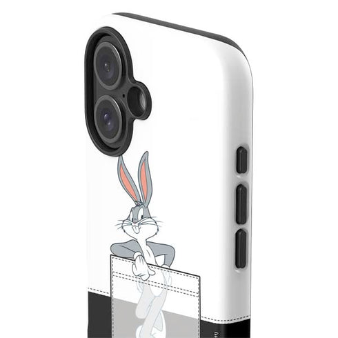Looney Tunes Bugs Bunny Black White iPhone 16 Plus Impact Case